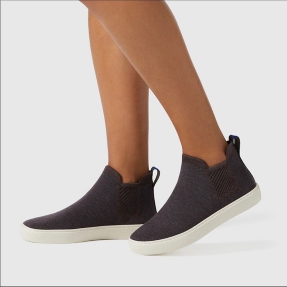 Rothy’s The Chelsea Merino Wool Espresso Knit Sneaker Boots